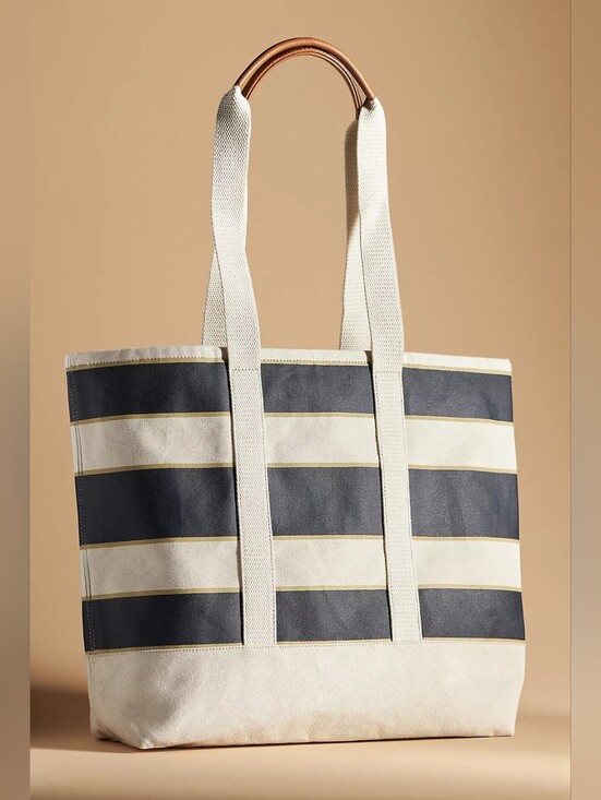 Maeve Handbags - Anthropologie Maeve Striped Canvas Tote